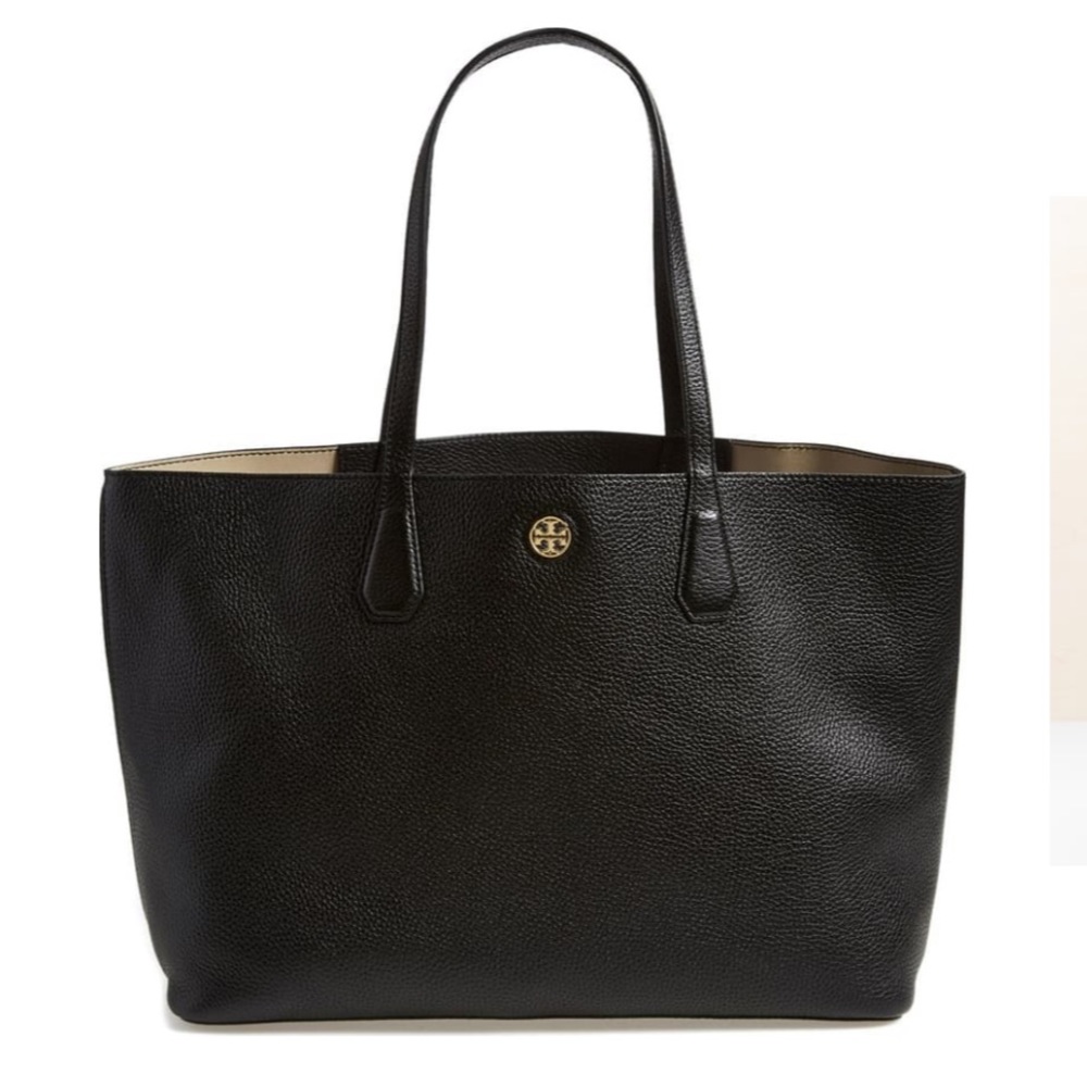 Tory Burch Perry Leather Tote Black